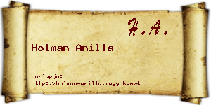 Holman Anilla névjegykártya